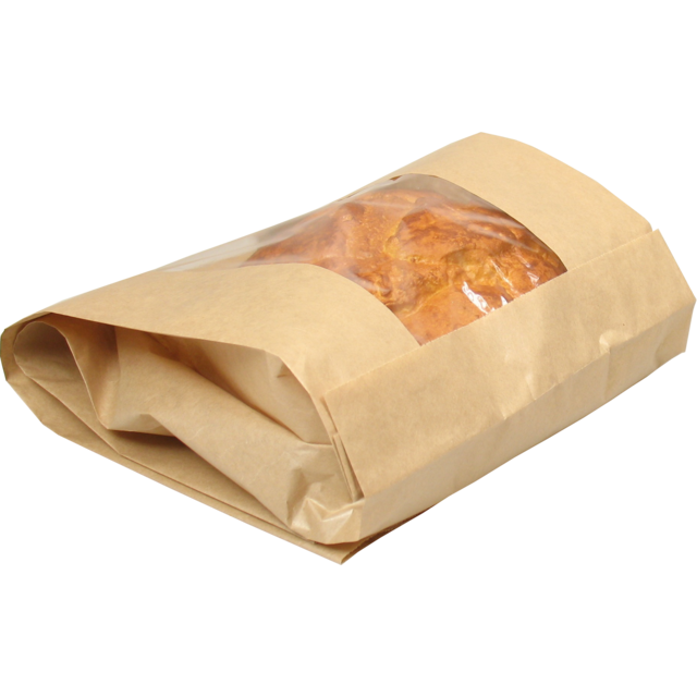 Klika - Sac | Sac à pain et pâtisserie | Papier kraft + PP + PET | 21/ 5x42cm | marron | 1000 pièces