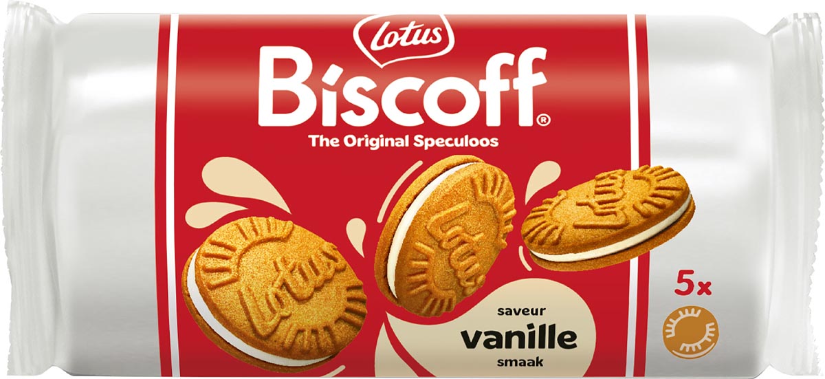 Lotus - Biscuits Biscoff spéculoos sandwich vanille 5 pièces