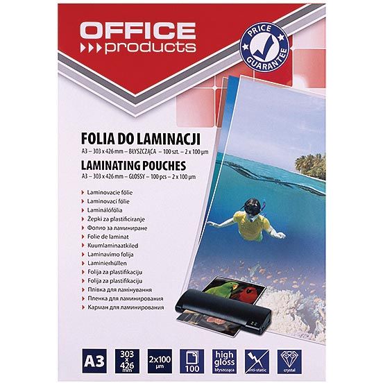 OFFICE products - lamineerhoes A3, 200 micron (2 x 100 micron), pak van 100 stuks