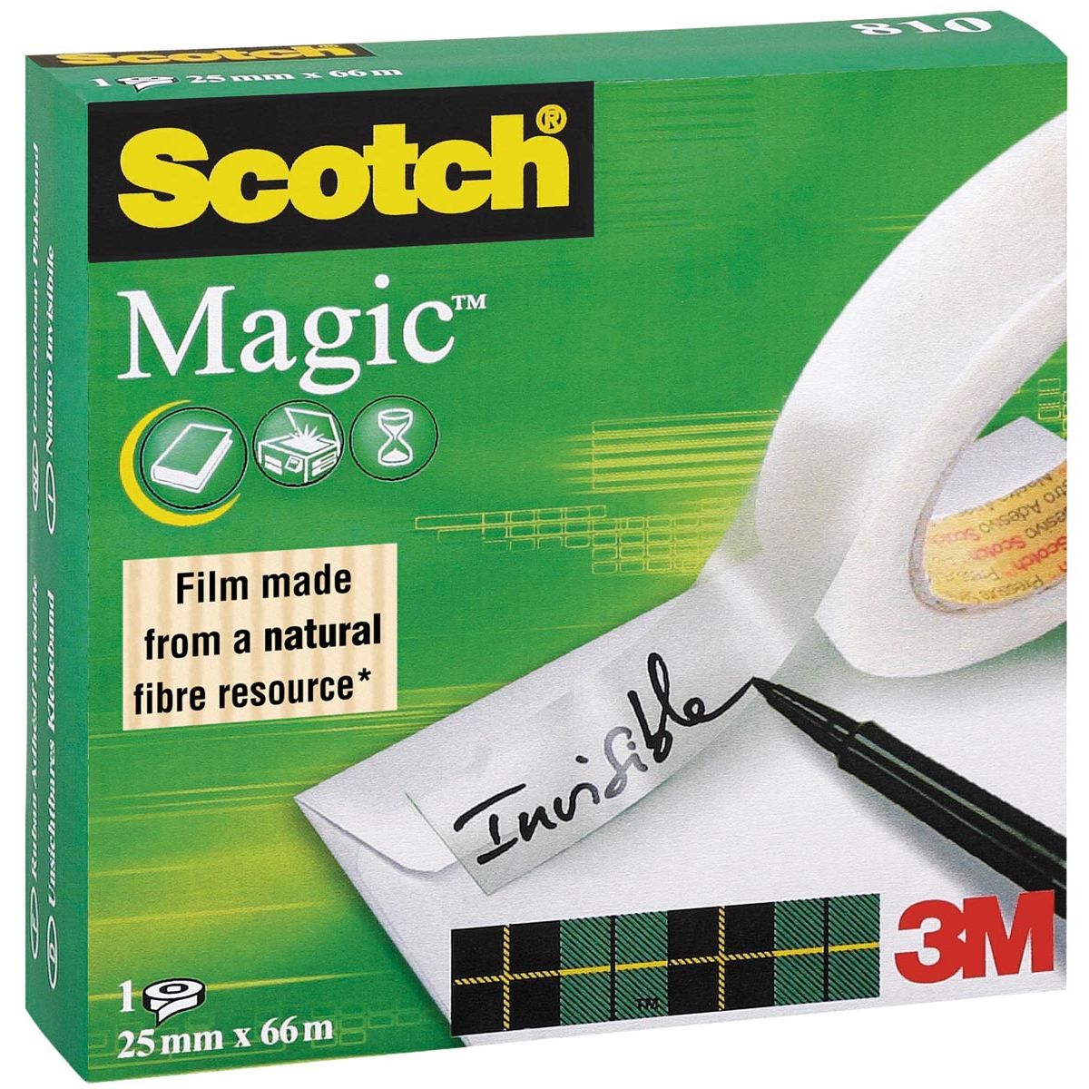 Scotch - Nastro adesivo Magic 810 25mmx66m invisibile opaco