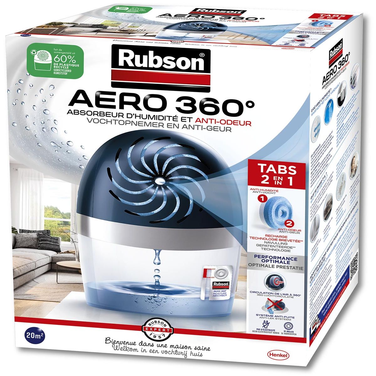 Rubson - Système absorbeur d'humidité Aero 360 complet