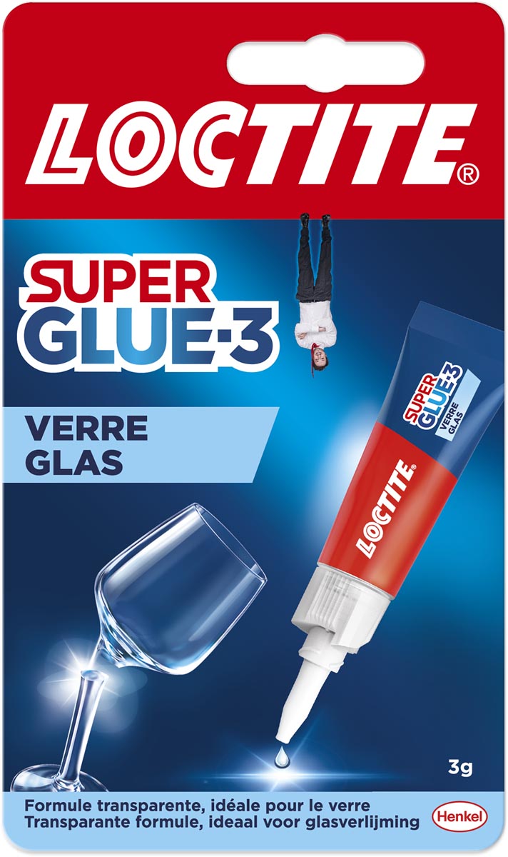 Loctite - secondelijm Super Glue Glas, 3 g, op blister