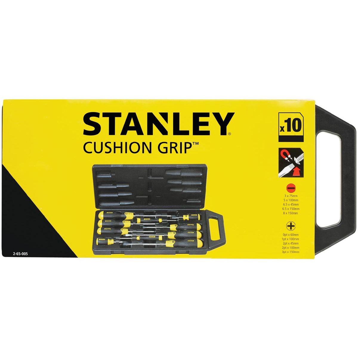 Stanley - Cacciavite con impugnatura a cuscino, set di 10 pezzi