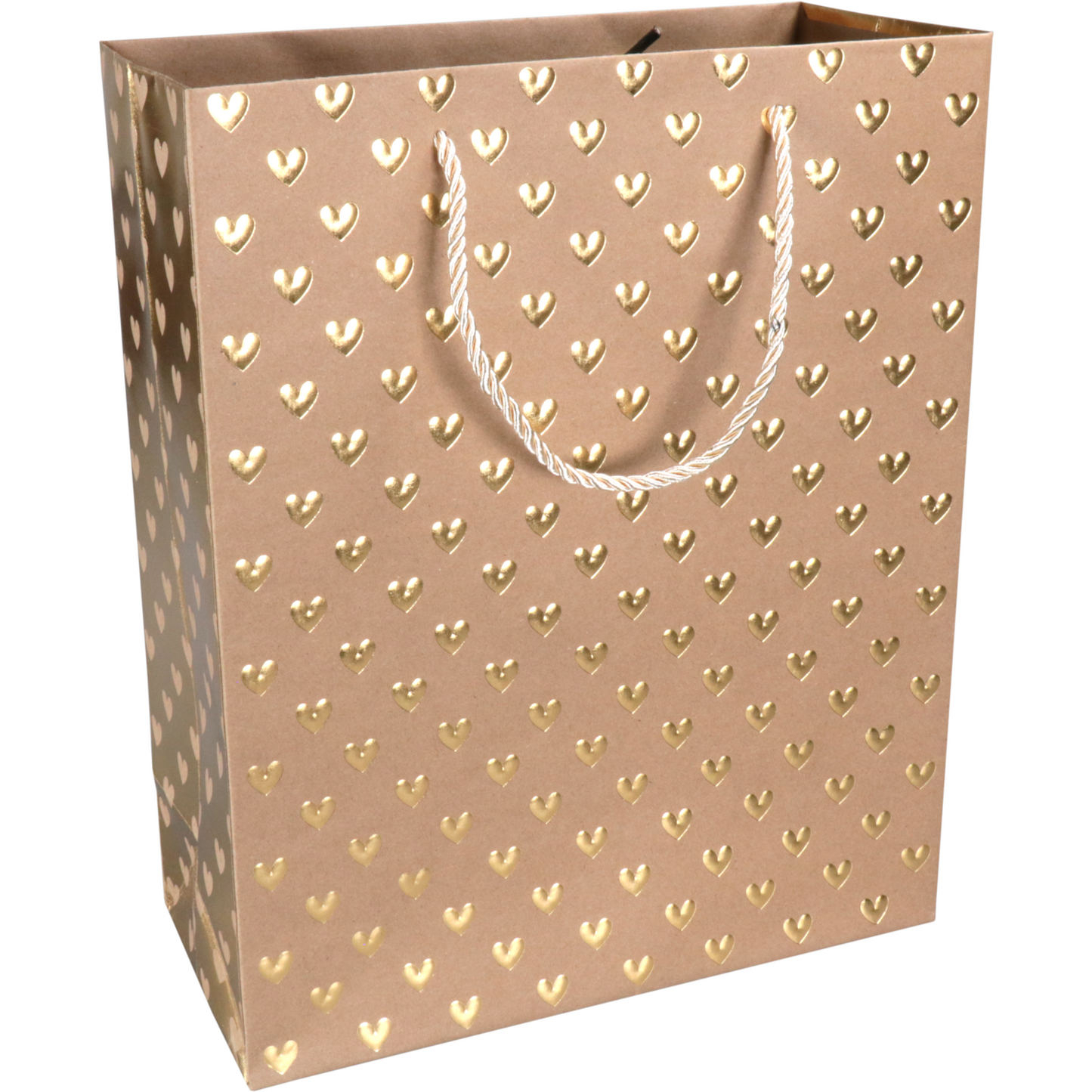 Klika - Tas | Love | Papier | 26x 12x32cm | draagtas | bruin/goud | 40 stuks