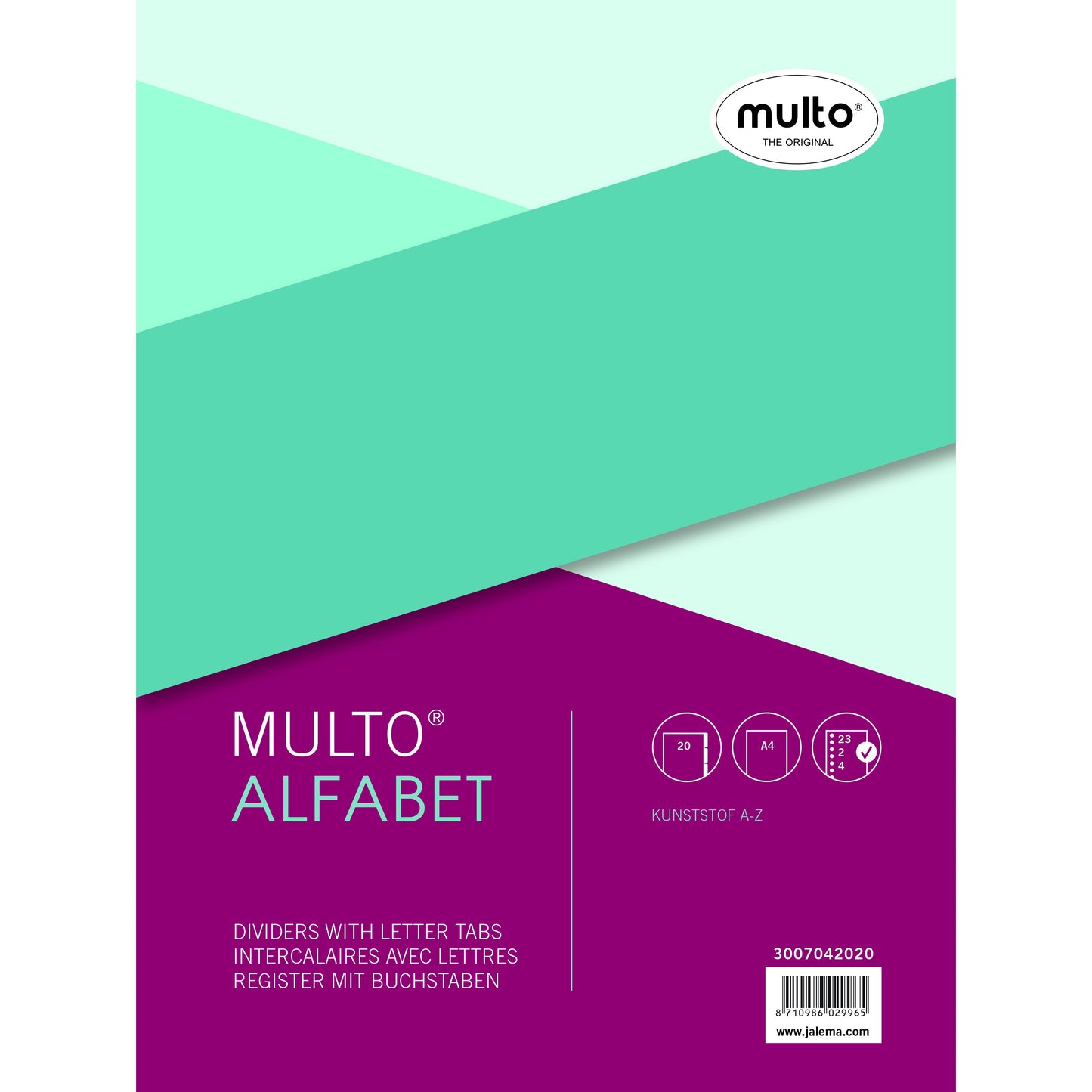 Multo - Tabbladen A4 23-gaats 20-delig A-Z grijs