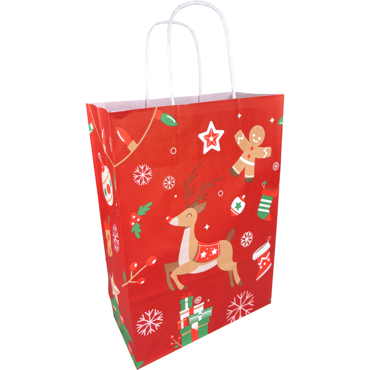 Klika - Tas | Hert | Papier | gedraaid papieren koord | 22x 10x31cm | draagtas | rood | 250 stuks