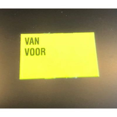 Klika - Etiket 2616 recht fl.geel Van Voor semi 2 stuks