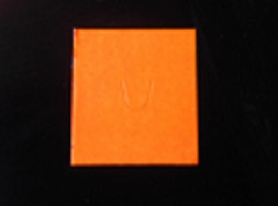 Klika - Etiket 16x18mm fl.oranje perm 60rol