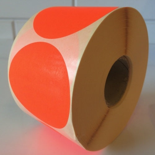 Klika - Etiket 100 mm rond fluor rood 1000 rol
