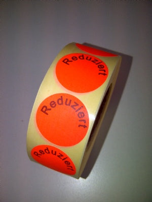 Klika - Etichetta 30 mm rosso fluorescente REDUZIERT 20 pezzi