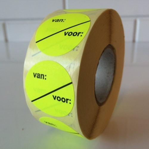 Klika - Etiket 35 mm fluor geel VAN VOOR