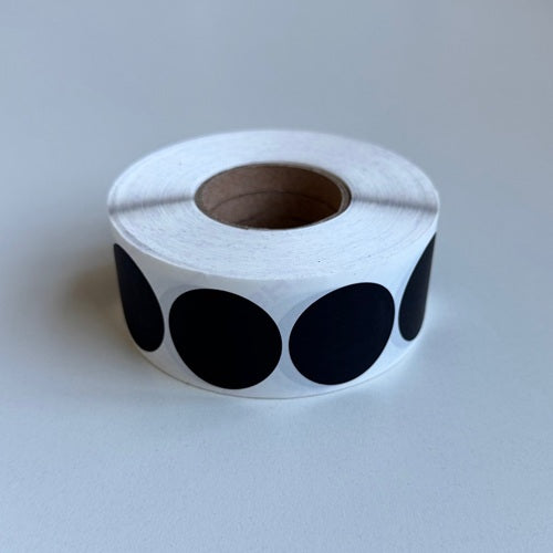 Klika - Etiket 35 mm rond zwart 1000 rol