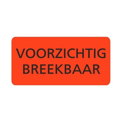 Klika - Etiket fl.rood 95x48mm VOORZICHTIG BREEK