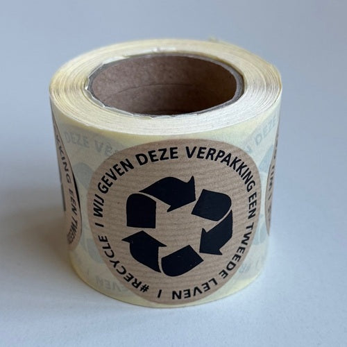 Klika - Etichetta marrone 60mm #RECYCLE 250 pezzi 7 pezzi