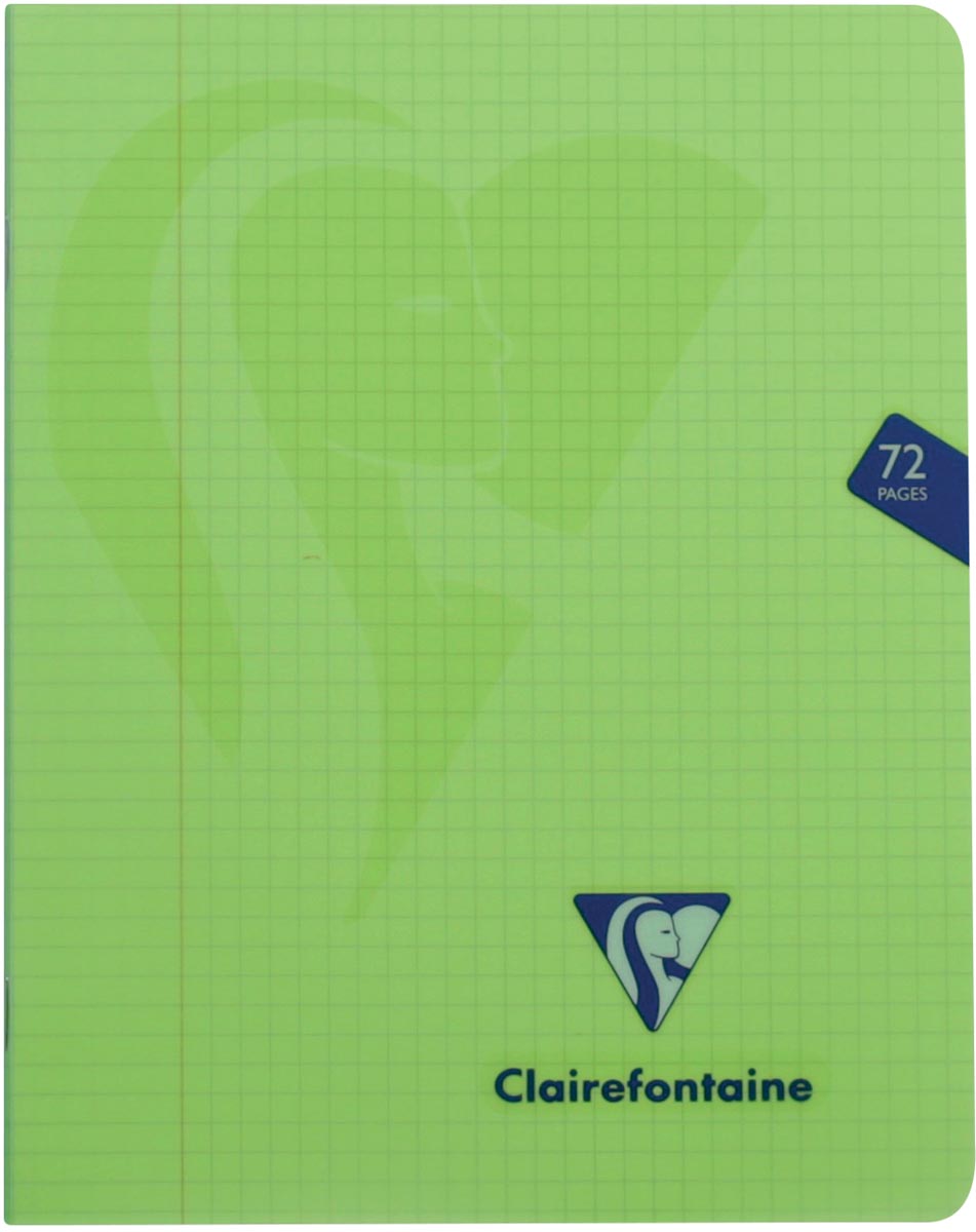 Clairefontaine - schrift mimesys voor ft A5, 72 bladzijden, kaft in PP, geruit 5 mm, geassorteerde kleuren