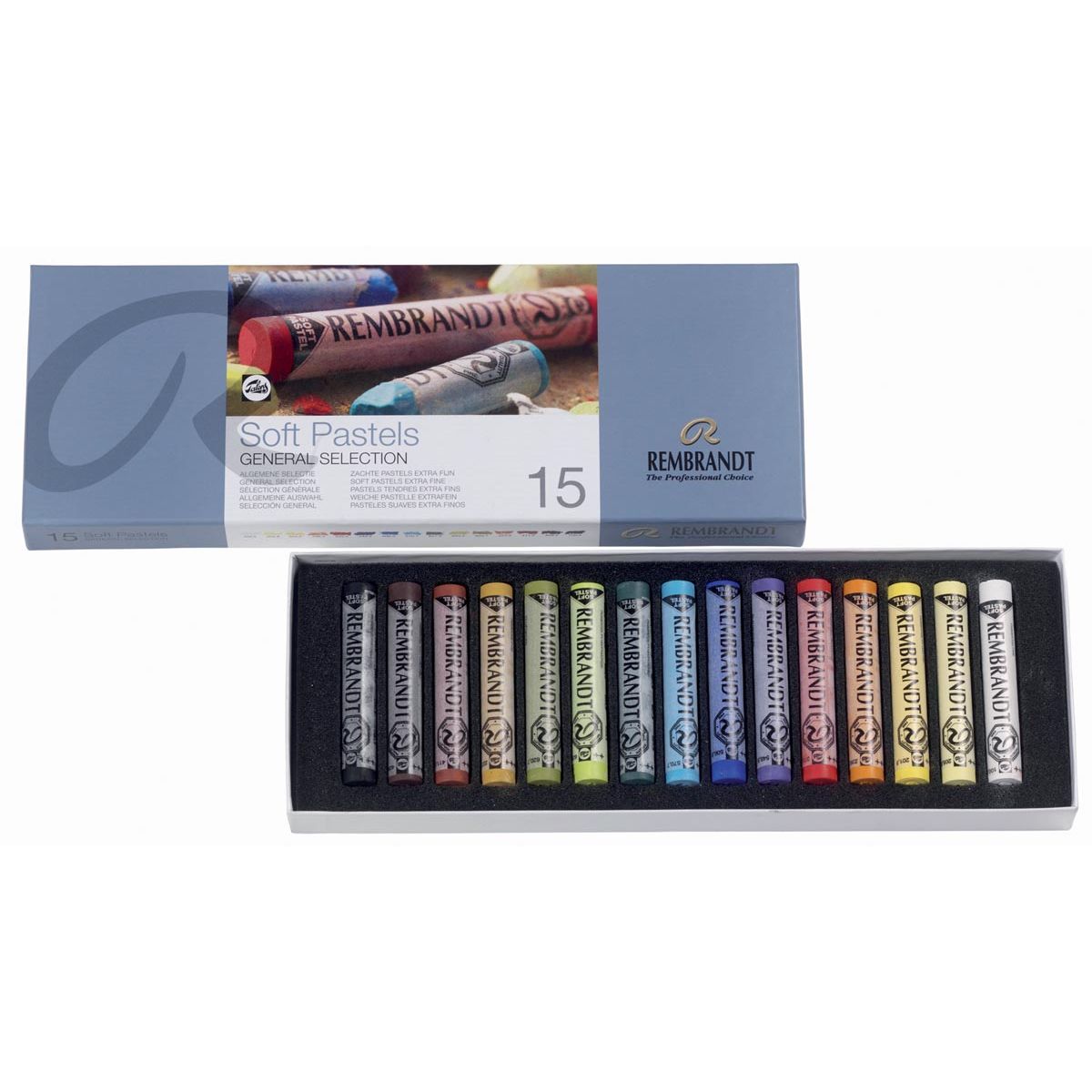 Rembrandt - pasteles suaves, caja con 15 pasteles