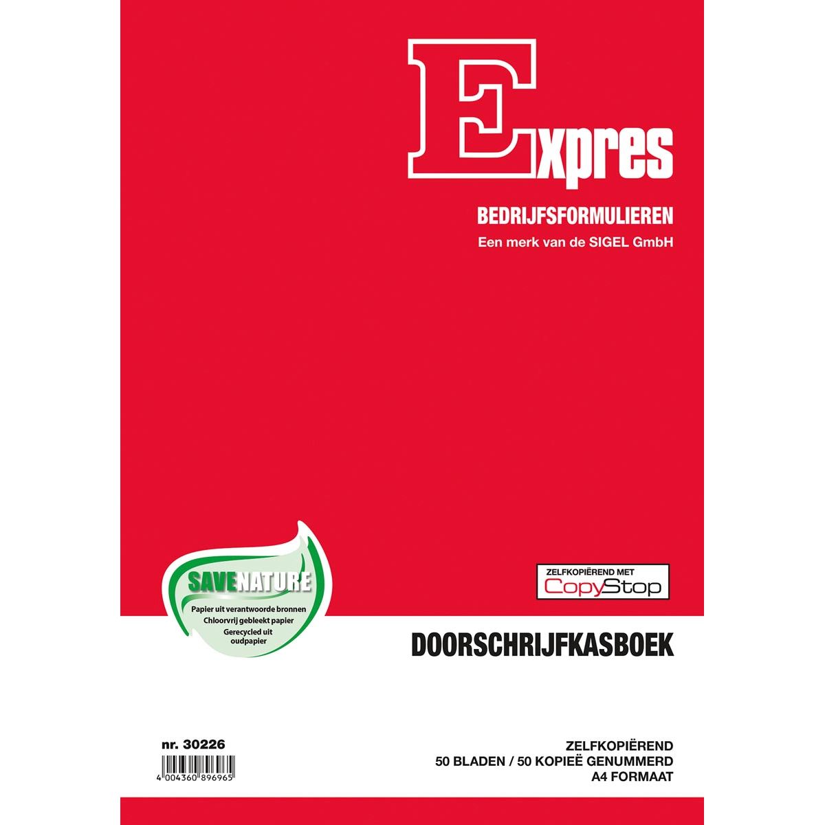 Sigel - kasboek, ft A4, Nederlandstalig, dupli (50 x 2 vel)