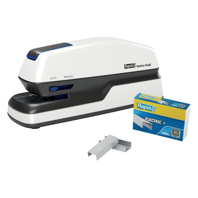 Rapid - Cucitrice elettrica Optima Grip 20 fogli argento/nera | 3 pezzi