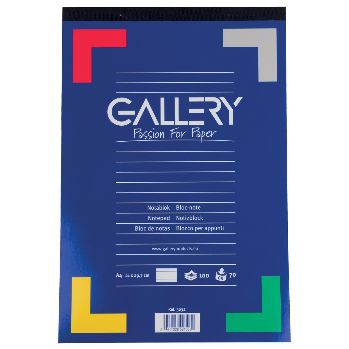 Gallery - bloc-notes, pi A4, ligné, bloc de 100 feuilles