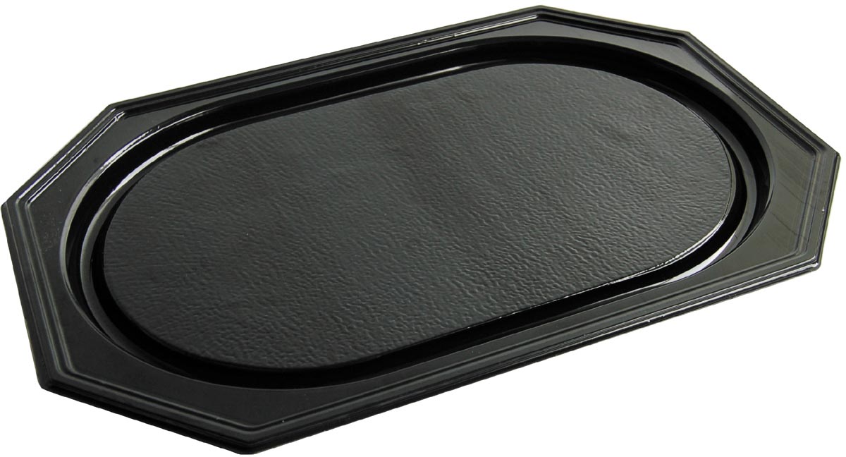 Conpax - Cateringschaal, uit gerecycleerd PET, ft 55 x 36 cm, zwart, pak van 10 stuks