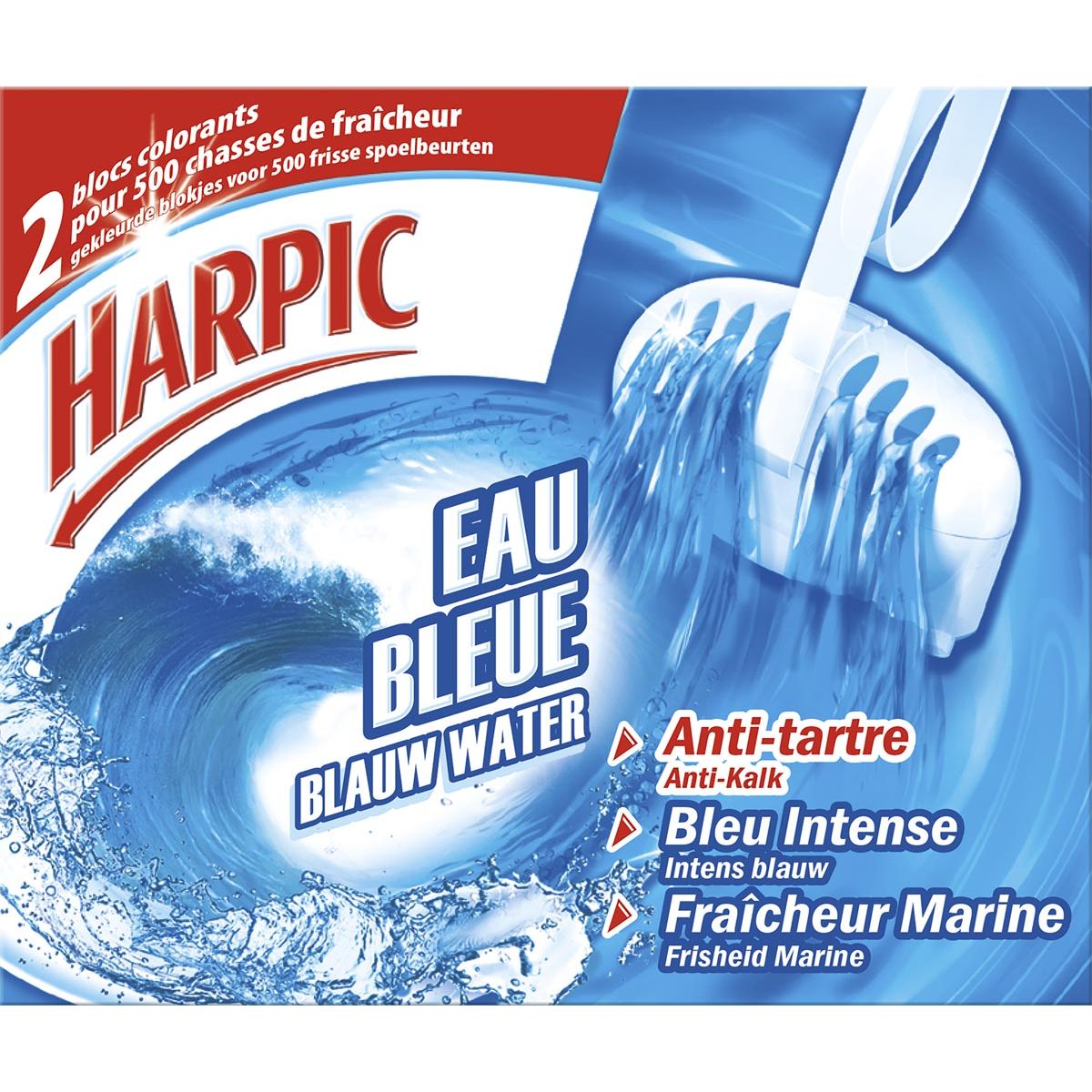 Harpic - toiletblok, blauw water, 38 g, pak van 2
