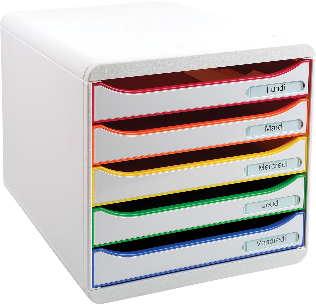 Exacompta - Caisson à tiroirs Big-Box Plus Classic blanc/arlequin/blanc