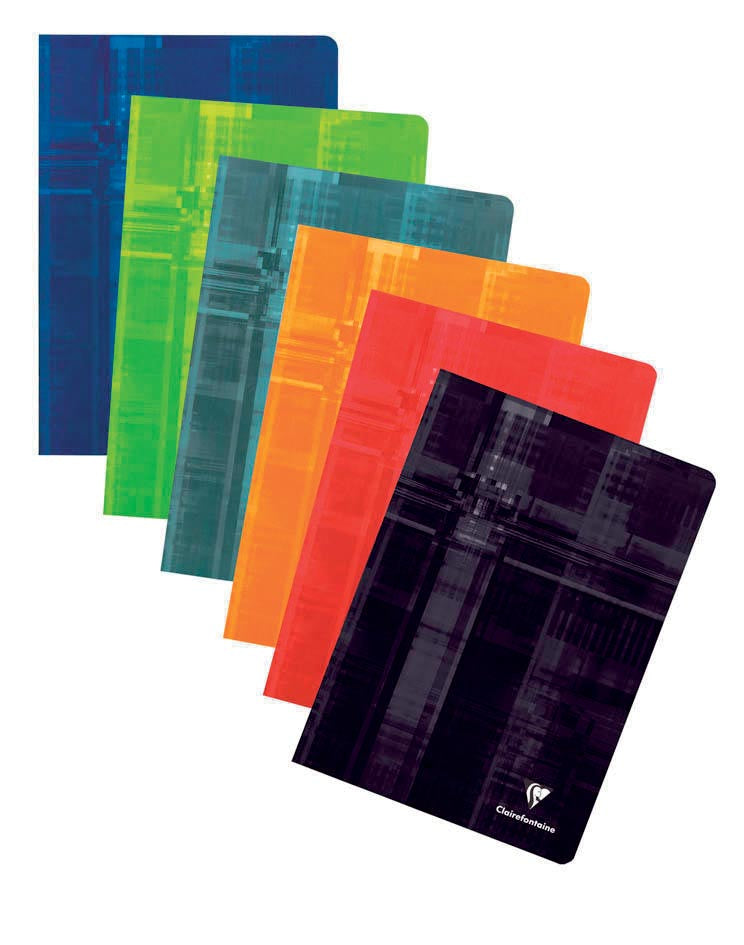 Clairefontaine – Notizbuch im A4-Format, 120 Seiten, kariert 5 mm, geheftet, verschiedene Farben