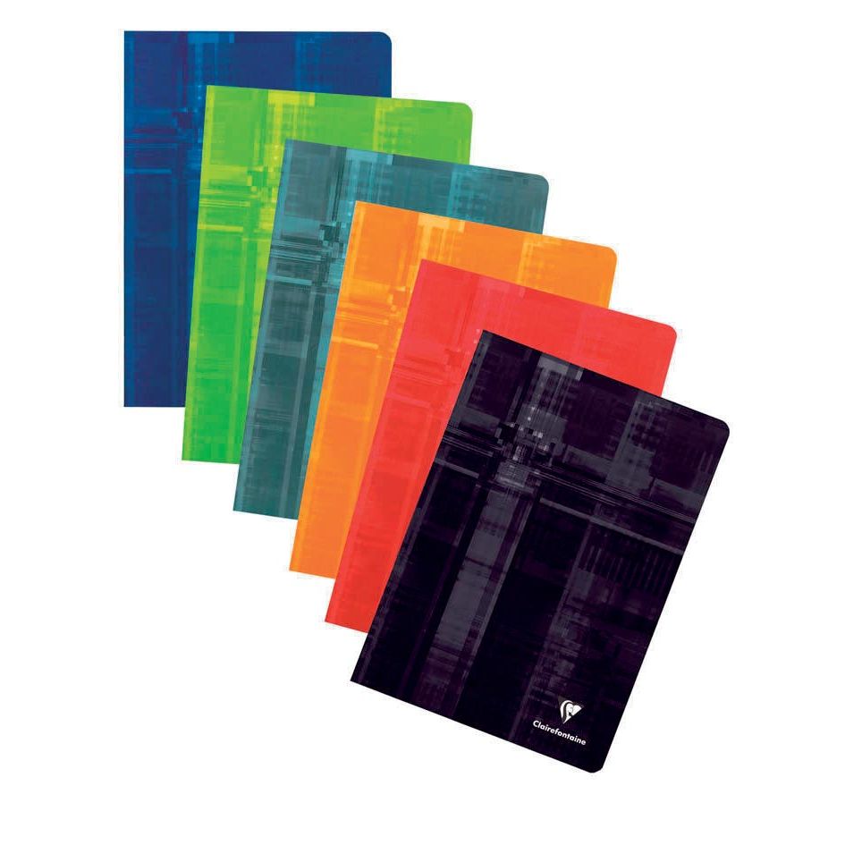 Clairefontaine - cuaderno A4, 120 páginas, cuadriculado 5 mm, grapado, colores surtidos