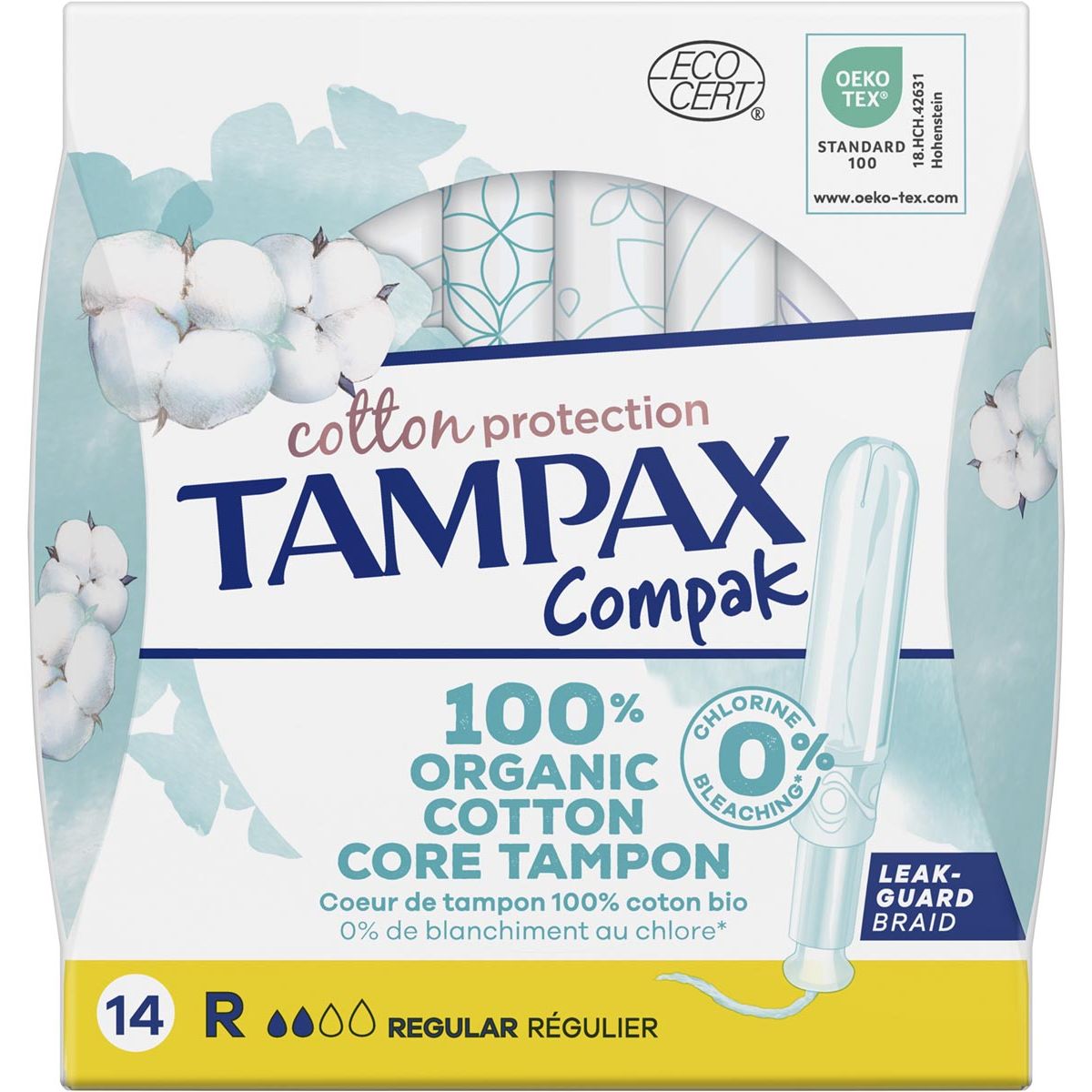 Tampax - Cotton Regular tampons, pak van 14 stuks