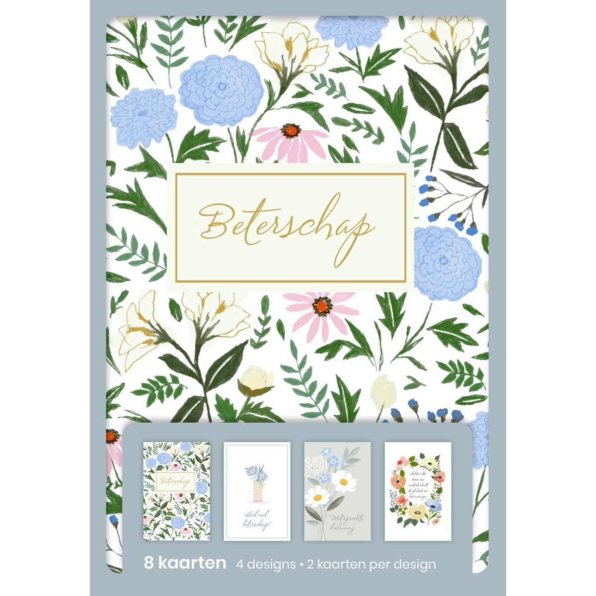 Hallmark - wenskaarten, beterschap, blister van 8 stuks