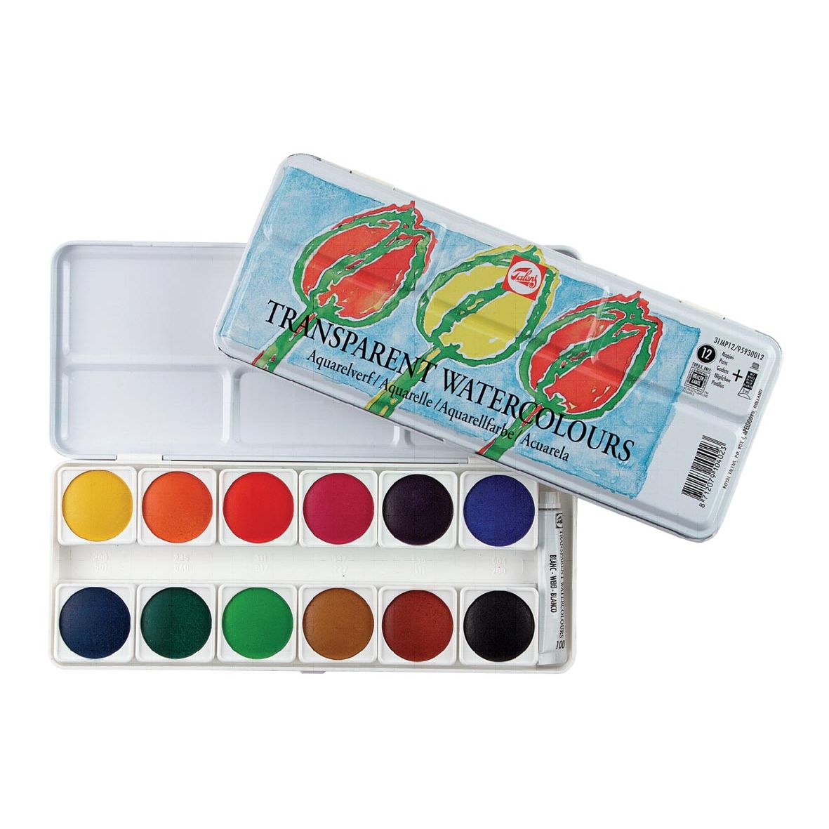 Talens - pintura de acuarela, caja de 12 botes