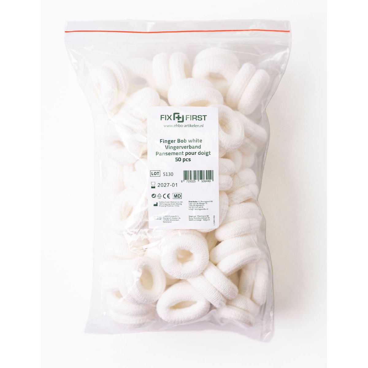 Fixfirst - dedos, textil, blanco, paquete de 50 piezas