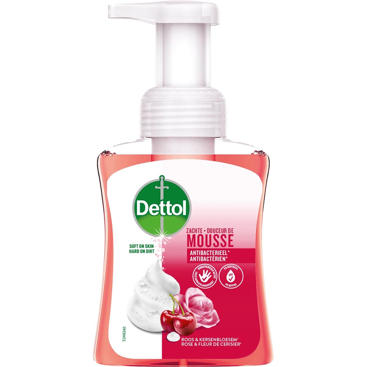Dettol - mousse di sapone per le mani, rosa e fiori di ciliegio, bottiglia da 250 ml