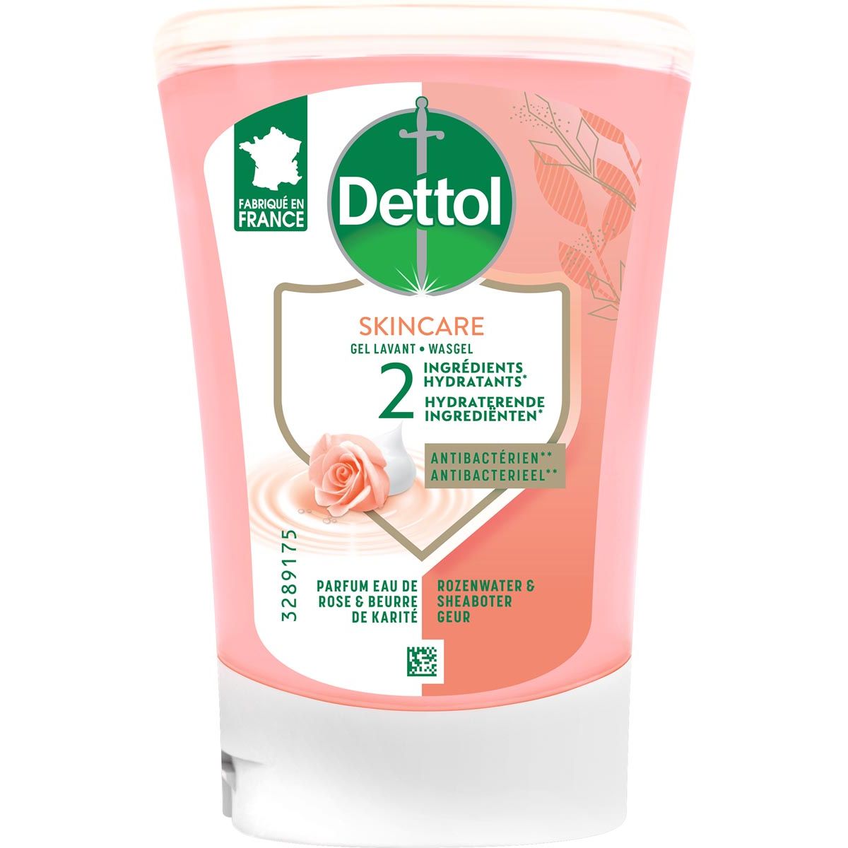 Dettol - sapone mani no touch Nourish, acqua di rose e burro di karitè, ricarica da 250 ml