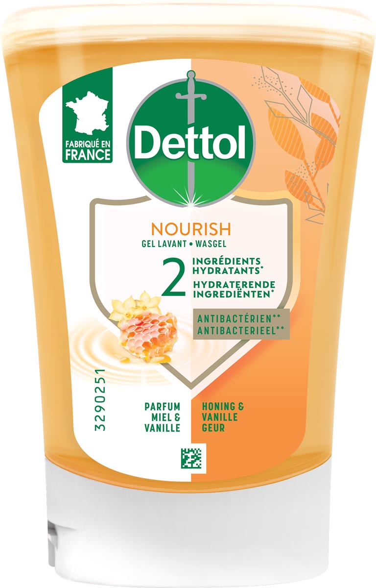 Dettol - sapone per le mani no touch Extra care, miele e vaniglia, ricarica da 250 ml