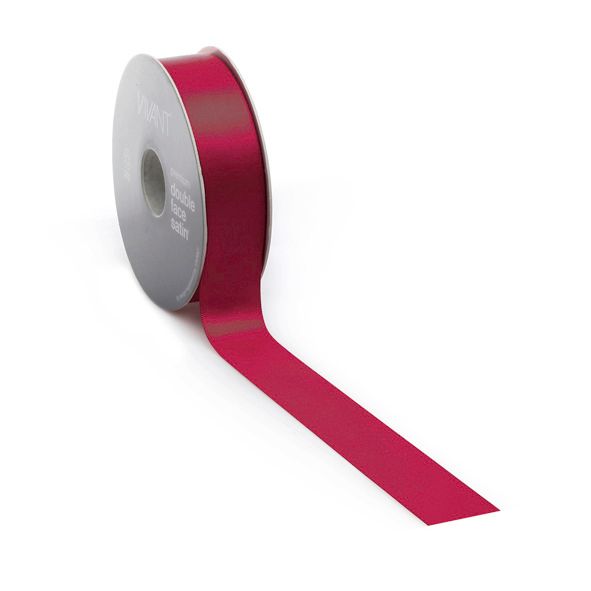 Ruban satin PREMIUM Double face 25mm x 25 mètres bordeaux