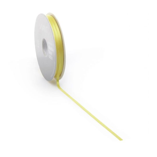 Satin ribbon PREMIUM Double face 3mm x 50 meters yellow