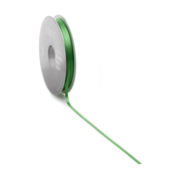 Satin ribbon PREMIUM Double face 3mm x 50 meters emerald / green
