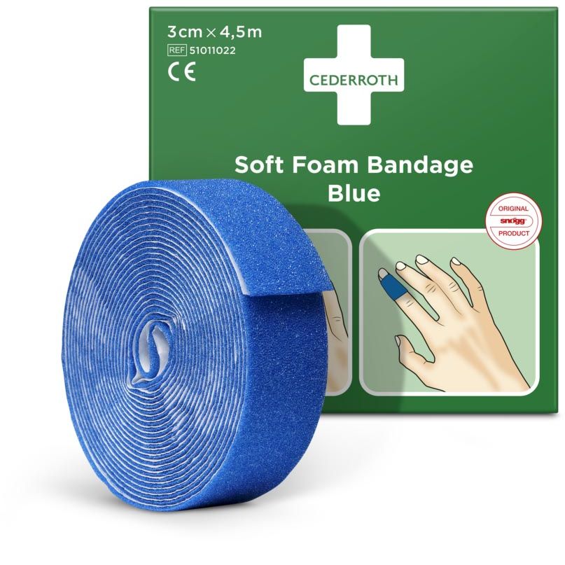 Cederroth - zelfklevend schuimverband, blauw, 6 cm x 4,5 m