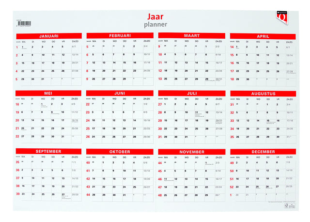 Quantore - Jaarplankalender 2027 48x68cm | 10 stuks