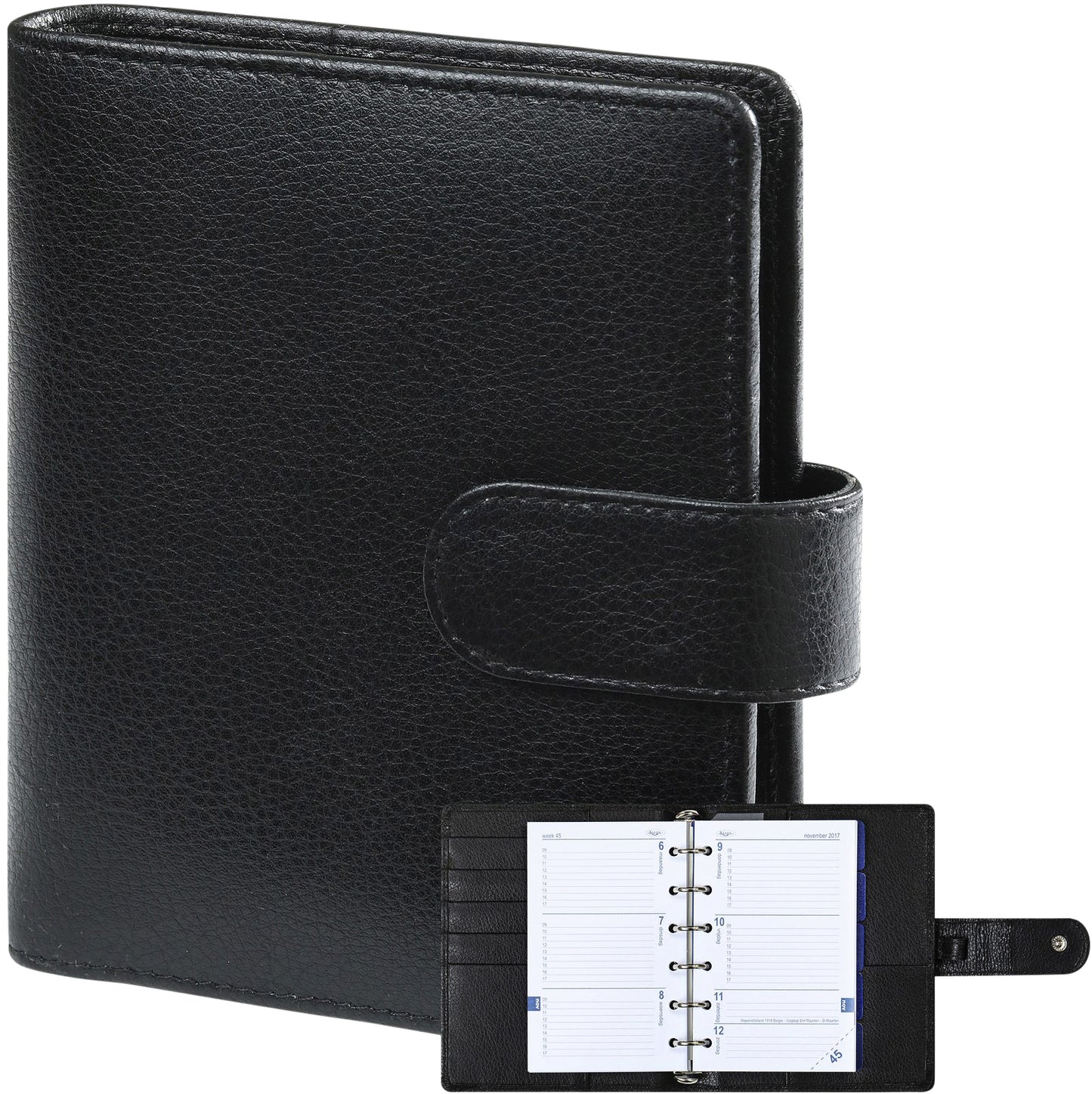 Kalpa – Organizer-Tasche inklusive Agenda 2025–2026, 7 Tage/2 Seiten, Keta-Schwarz