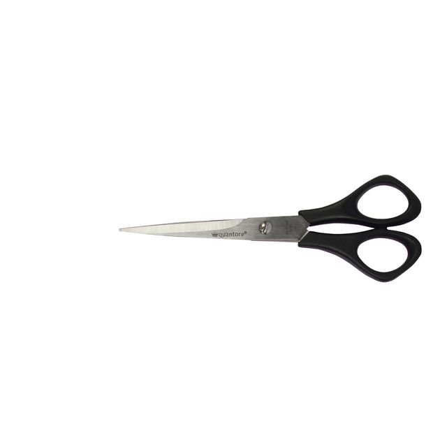 Quantore - Scissors 160mm + plastic handle black | 12 pieces