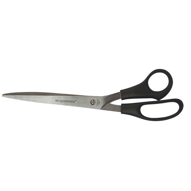 Quantore - Scissors 250mm + plastic handle black | 12 pieces