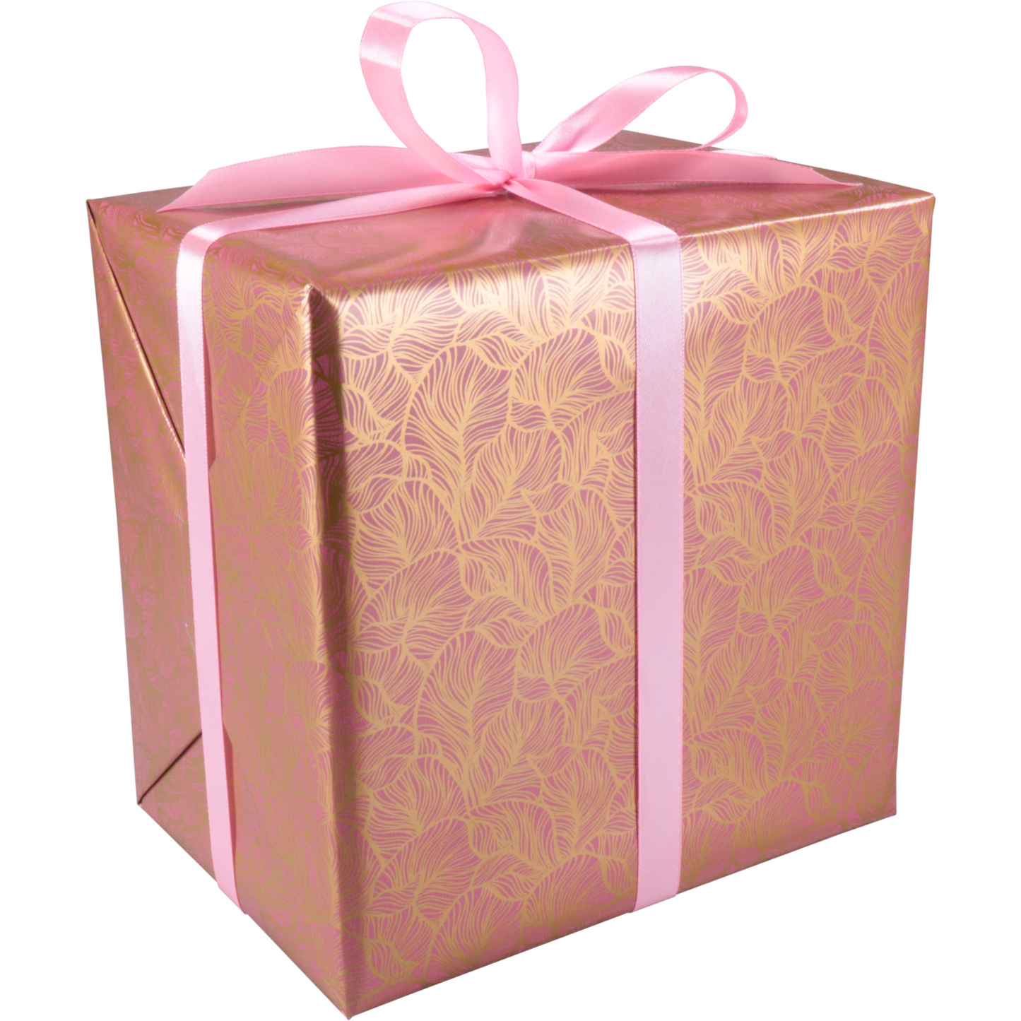 Klika - Cadeaupapier | 50cm | 200m | 80gr/m² | Leafs | roze/goud
