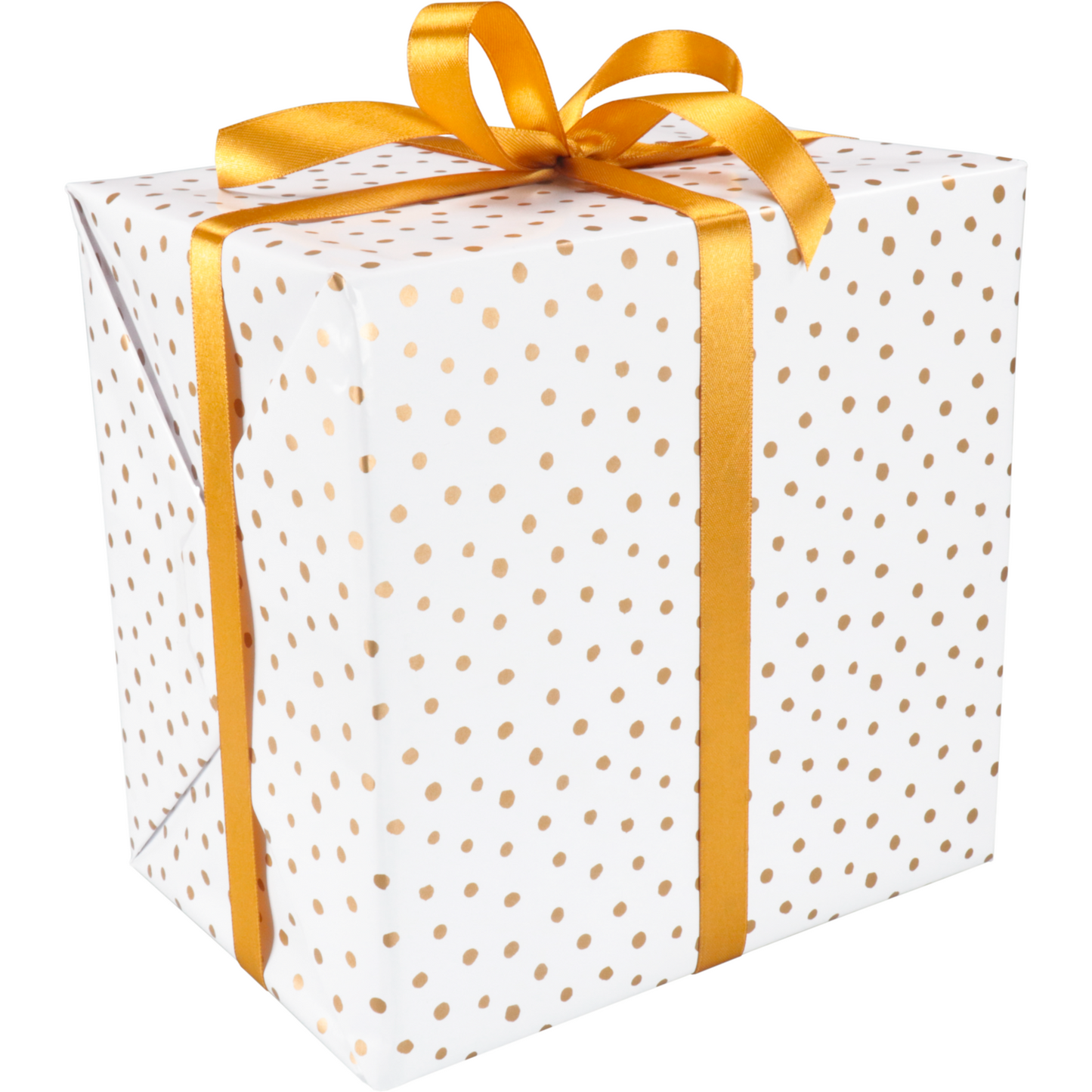 Klika - Cadeaupapier | 30cm | 200m | 80gr/m² | Party Dots | wit/goud