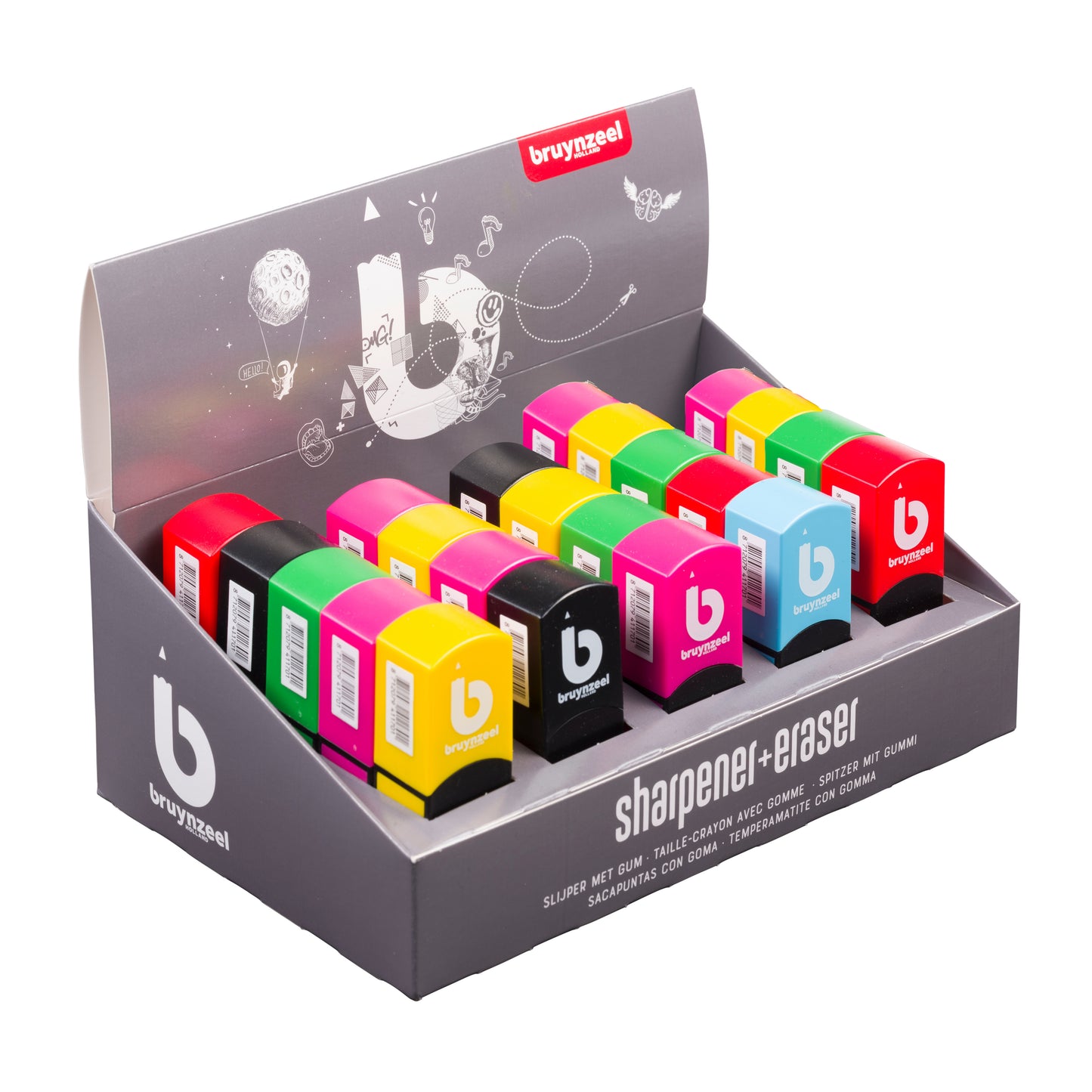 Bruynzeel - Puntenslijper-gum teens assorti