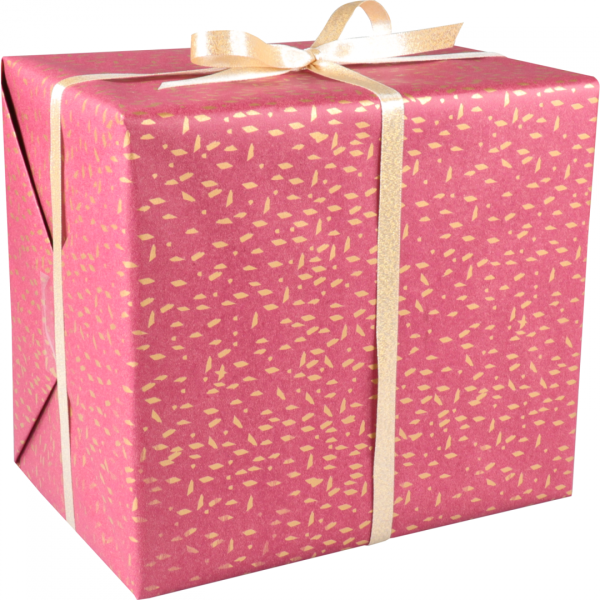 Klika - Geschenkpapier | 50cm | 100m | 65gr/m² | Konfetti | rot/gold