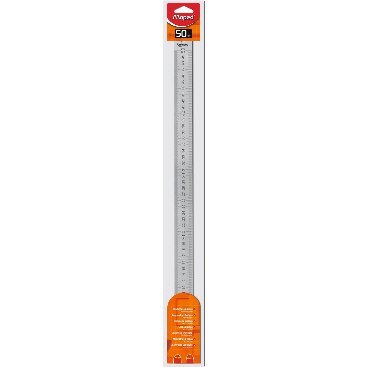 Maped - Righello in metallo 50cm