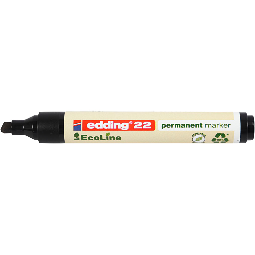 Edding - Pennarello 22 EcoLine diagonale nero 1-5mm