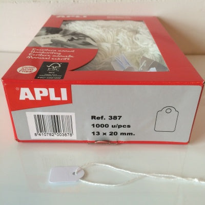 Klika - Hanging label with cord 13x20 mm 387-1000 pcs